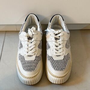 Stylish White and Black Sneakers